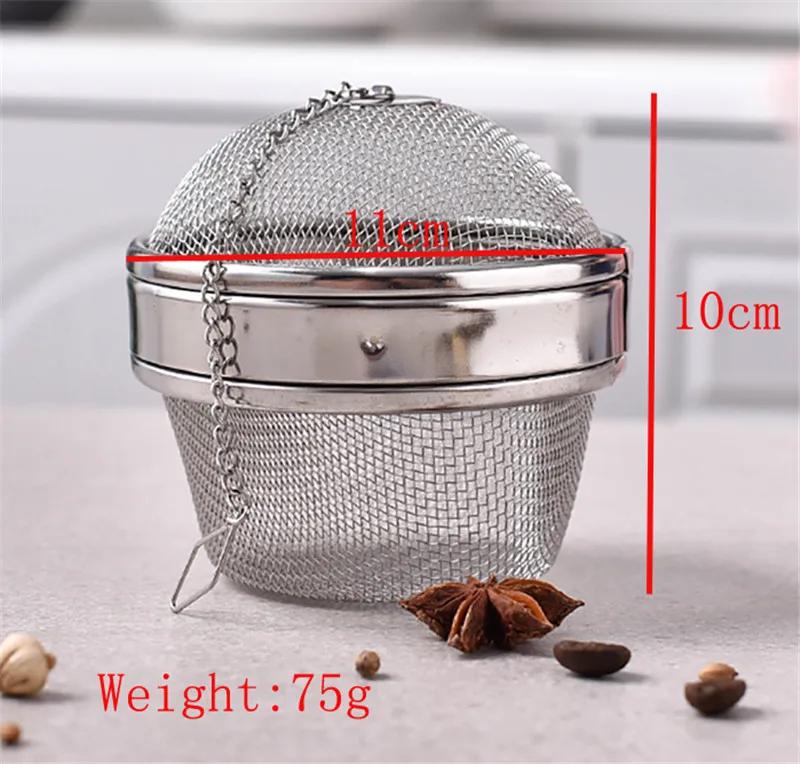 304 Stainless Steel Tea Strainer Infuser Tea Locking Ball Spice Mesh Herbal Ball Cooking Tools Filter Squeeze Basket Colanders