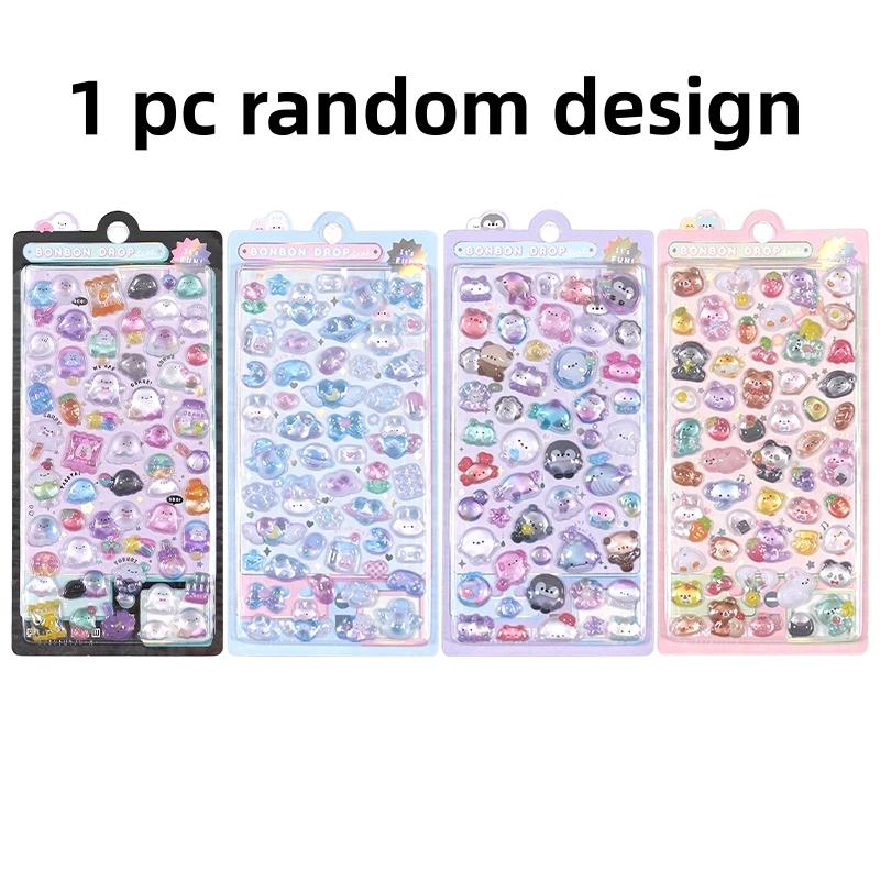 1 pc Creative Candy Ghost Rabbit Drop 3D Relief Stickers Scrapbooking Diy Diary Stationery Sticker Decor Cute Aesthetic Stickers