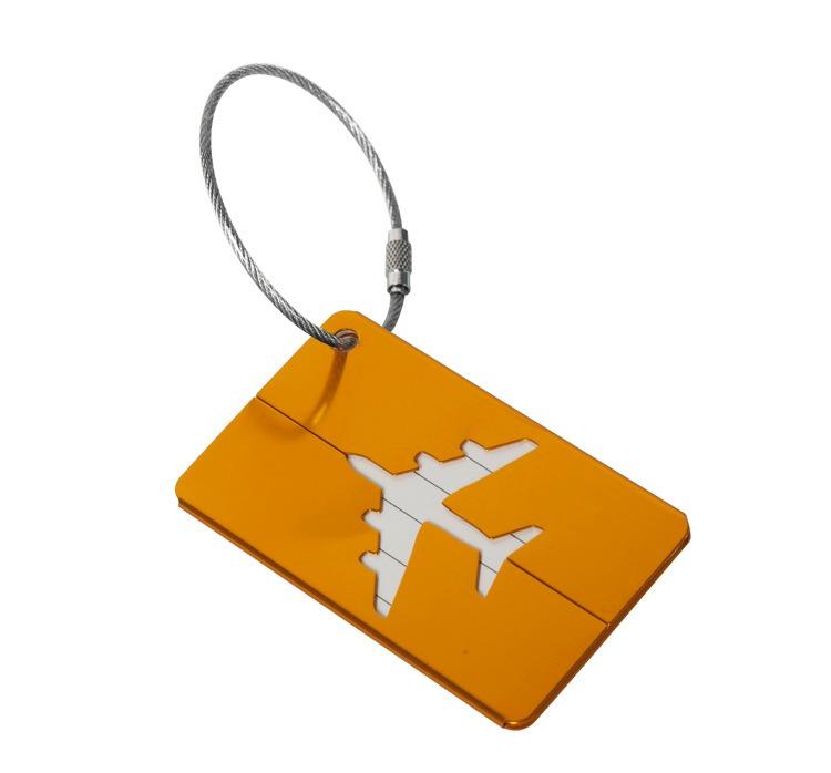 Aluminium Alloy Aircraft Luggage Tag with Name Travel Luggage Tag ID Card Anti-lost Solid Colour Travel Accessories