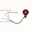 Universal Motorcycle LED Rear Tail Light, Retro Black Metal Brake Stop Lamp for Bobber, Chopper, Cafe Racer
