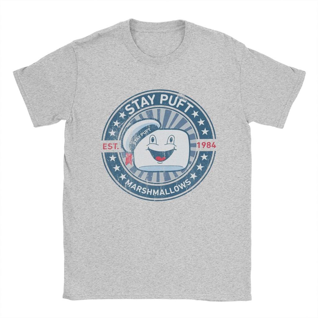 Stay Puft Marshmallows Ghostbuster Film T-Shirt für Herren Lustige 100% Baumwoll-T-Shirts Rundhals Kurzarm-T-Shirts Originalkleidung