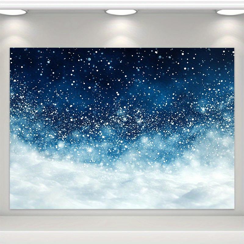 2D Flat Starry Night Sky Tapestry Deep Blue Galaxy Stars Clouds Cosmic Universe Space Dreamy Bedroom Ceiling Decor