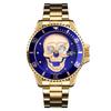 Hot-selling watch, fashionable rhinestone-encrusted skull, luminous men's waterproof quartz watch