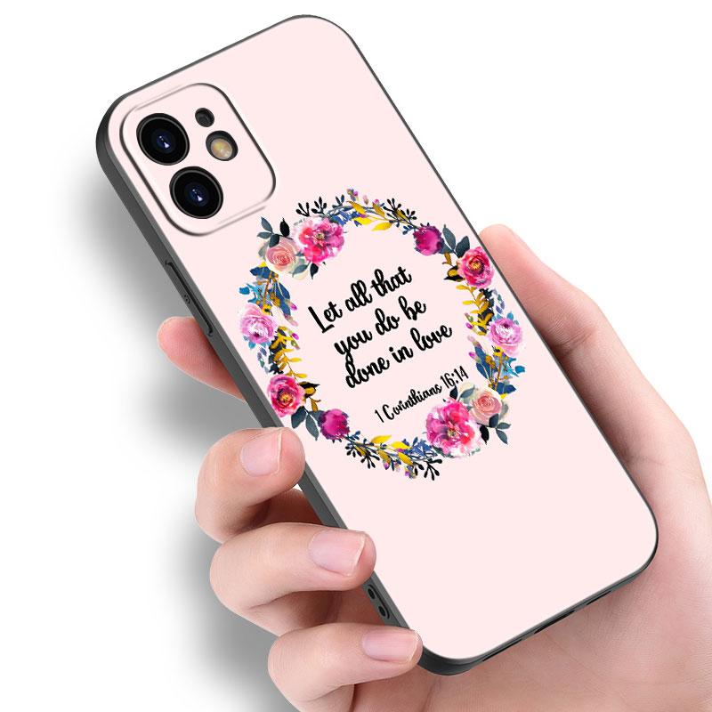 Bible Jesus Christ Christian Case For Apple iPhone 14 13 12 Mini 11 Pro Max 7 8 XR X XS 7 8 Plus SE 2020 2022 Black Cover