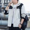 JEEP SPIRIT Men's Spring Autumn Hooded Windbreaker Jacket