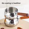 Stainless Steel Saucepan Small Cooking Pot Cookware with Ergonomic Wood Handle Efficient Milk Pan Kitchen Accessories