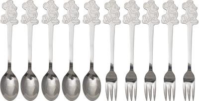 Yaxel Disney Löffel Gabel Set 10 Stück 14cm Spülmaschinenfest Hergestellt in Japan Geschenkbox Geschenk Micky Erwachsener Disney 13016 &