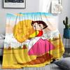 1PC Heidi Alps Cartoon Patterned Flannel Blanket Suitable For All Seasons for Home Decor Warmth and Comfort Gifts Holiday Present