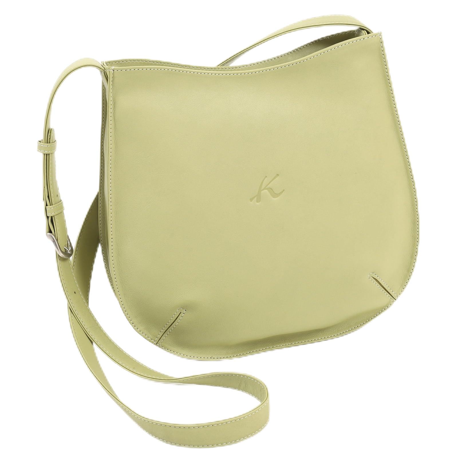 

Waterproof Cowhide Leather Crossbody Shoulder Bag Light Stitch 31901 [Kitamura] Y-1412 Women s Green/White [Green]