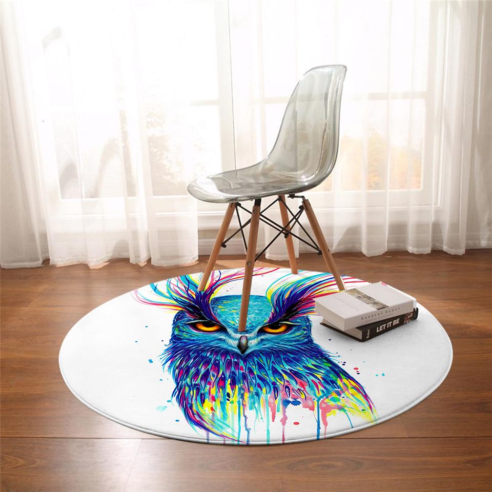 Round Carpet Moon Kids Black Bedroom Carpet White Fox Floor Mats Planet Anti-Slip Mats Home Decor Floor Mats