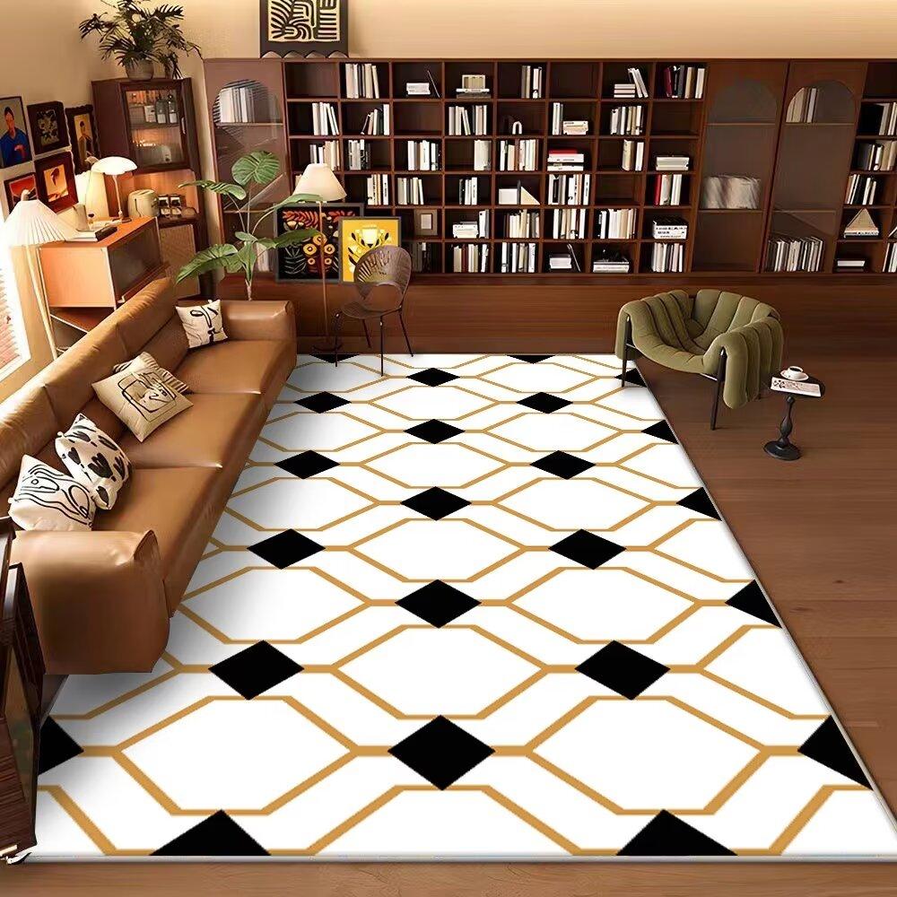 Nordic Abstract Geometrical Carpet for Living Room Decoration Fashion Study Sofa Side Floor Mat Large Area Rugs for Bedroom Soft