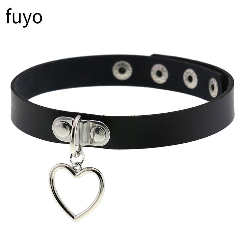 2025 Gothic Collar For Girls Leather Choker Necklace Goth Heart Cat Wing Studded Choker Punk Necklaces Women Cosplay Jewelry
