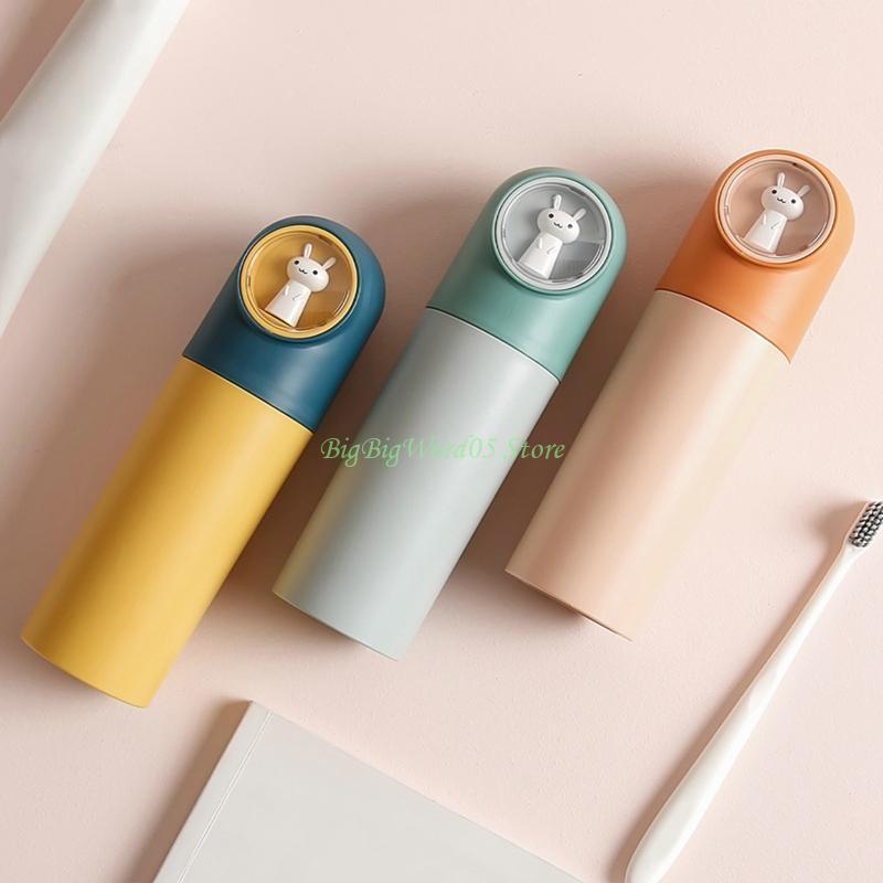 24TE Travel Toothbrush Cup Holder for Case with Cover Storage Container for Bathroom
