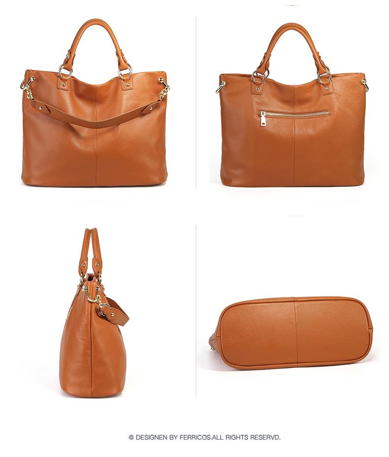 Women's Genuine Leather Large Capacity Crossbody Tote Bag - Top Layer Cowhide, New Style, High-End Shoulder Handbag for Commuting.