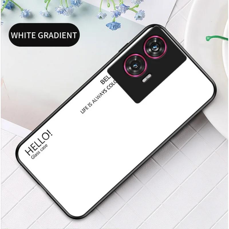 Gradient Tempered Glass Case for Moto Edge 50 Fusion 50 Pro 40 Edge40 Neo Edge 30 Ultra 20 Moto G04 G24 Camera Lens Protection Shockproof Back Cover