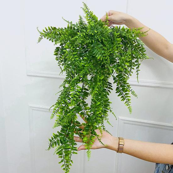 90CM Artificial Fern Vine UV Resistant Home Wedding Wall Hanging Faux Greenery Drooping Ivy Plants Indoor Outdoor Garden Yard Decoration Photo Props