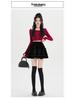 High-Waist Velvet A-Line Fluffy Skirt for Women - Autumn/Winter Collection