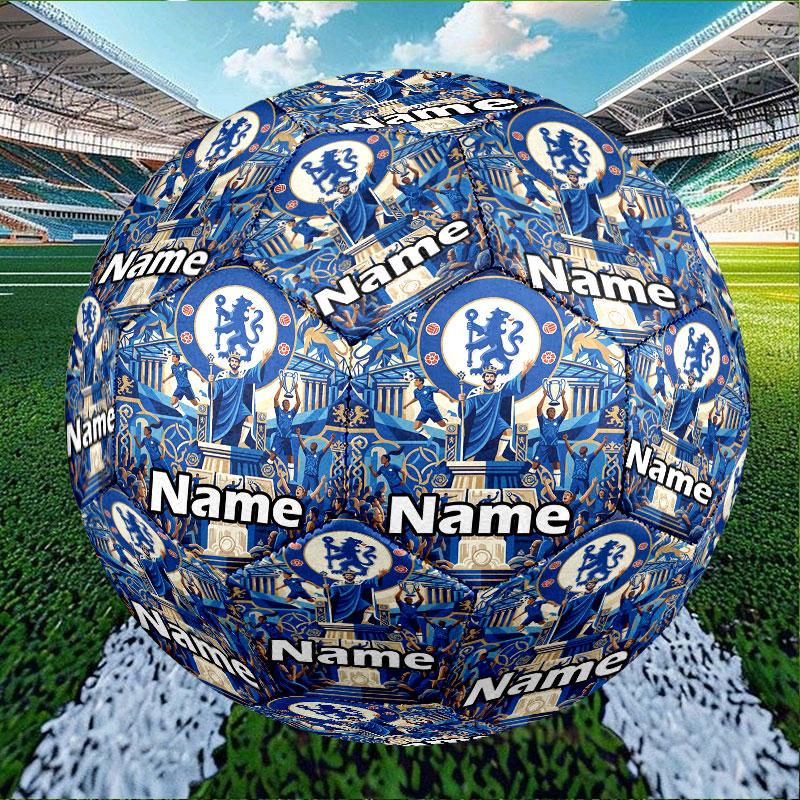 Custom Name Personalized Chelsea Football Club Print Size 5 Soccer Ball Training & Match Football, for Team, Kicking, Gift for Football Enthusiasts