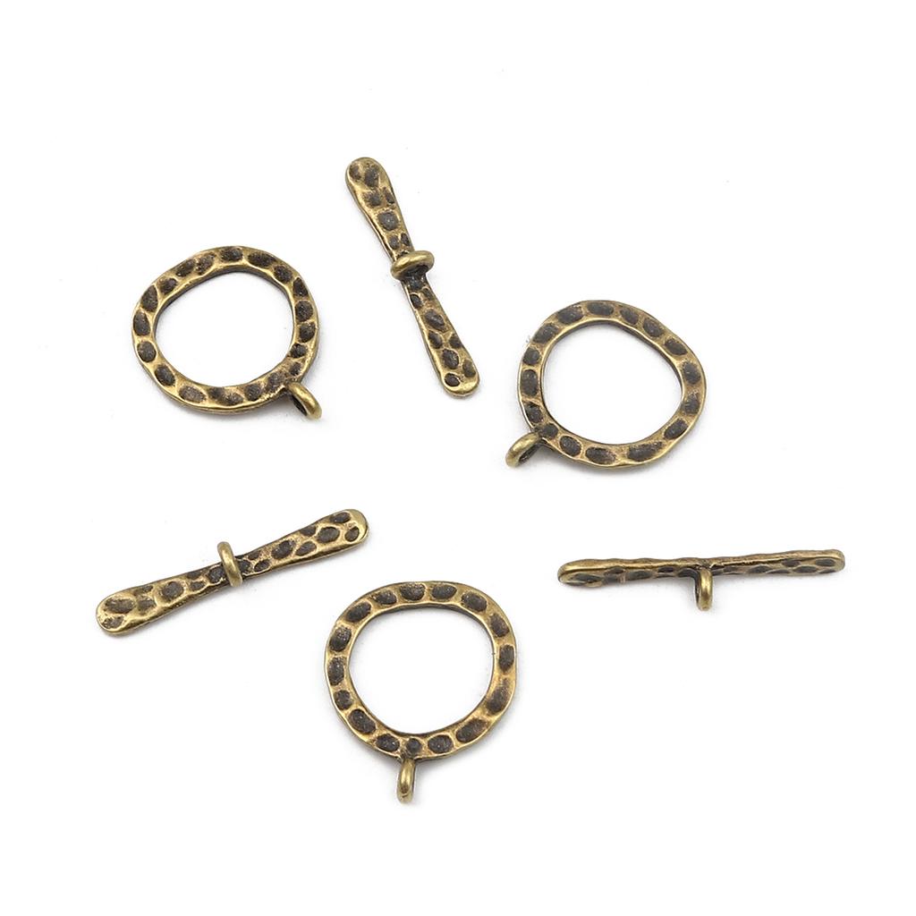 10 Sets OT Toggle-Verschlüsse Verbinder Kreisring Antik-Kupfer Kreisring Für DIY Handgemacht Halskette Schmuckzubehör