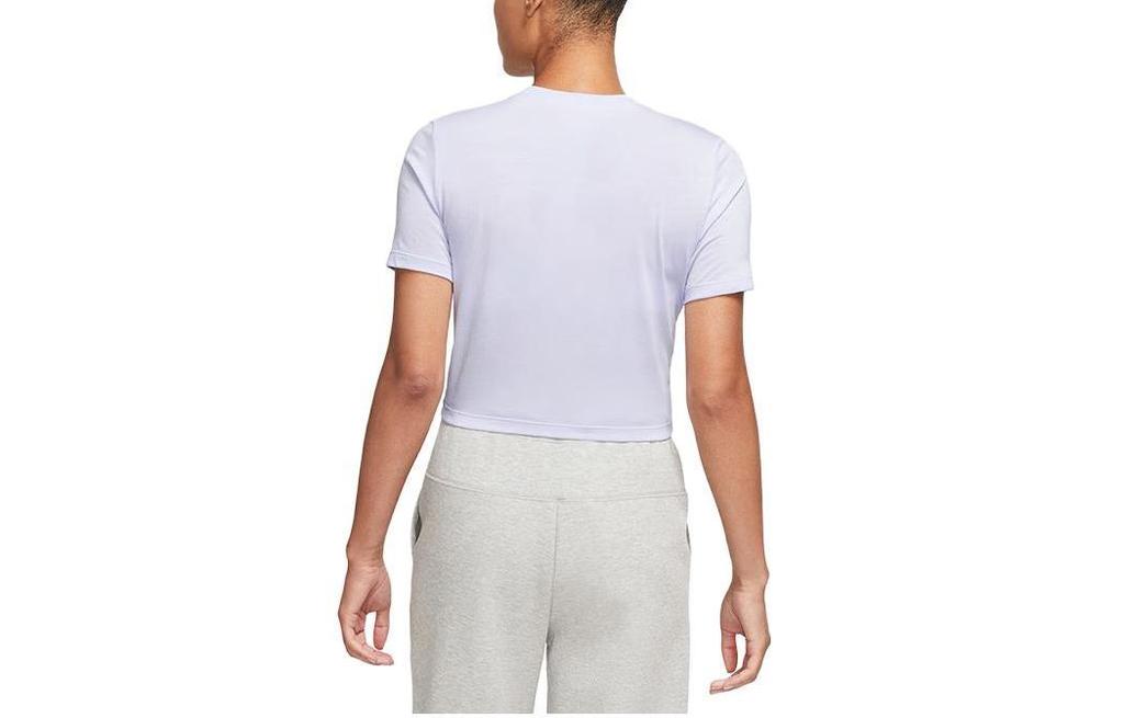 Nike Crop Tops Women's Purple Crew Neck Moderate DZ3750-536