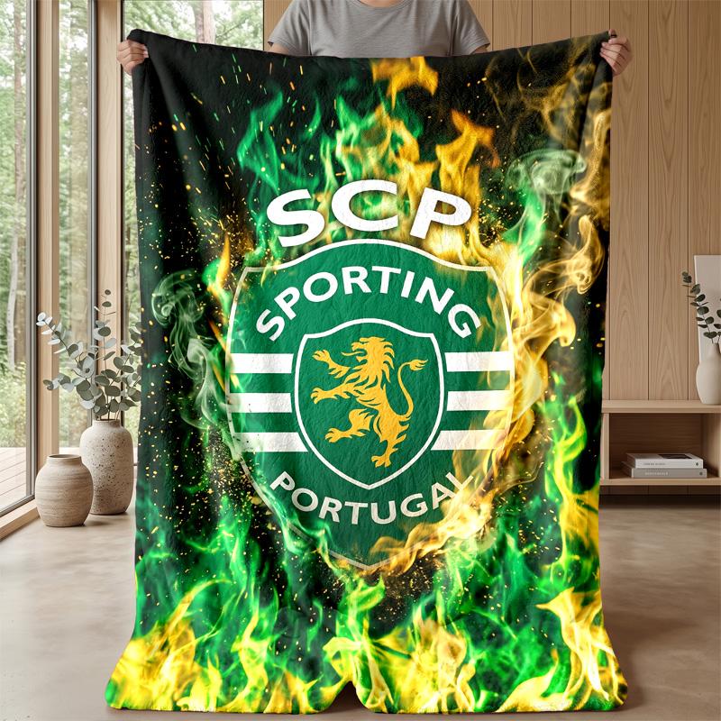 Coperta in pile di flanella morbida FC Sporting CP Leggera Accogliente Calda Coperta da divano letto Decorazione per la casa