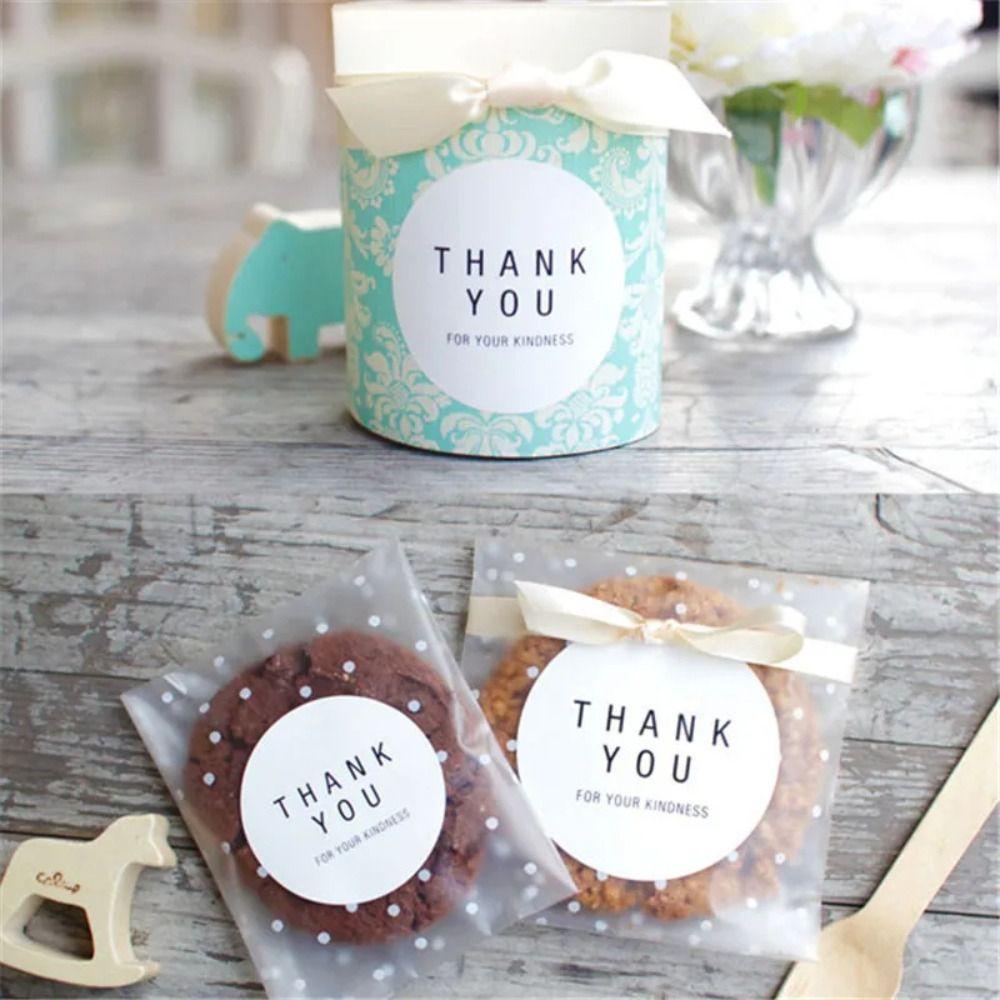 100pcs Self-adhesive Cookie Bag Transparent Gift Bag Baking Supplies Candy Bag  Cookies Packing