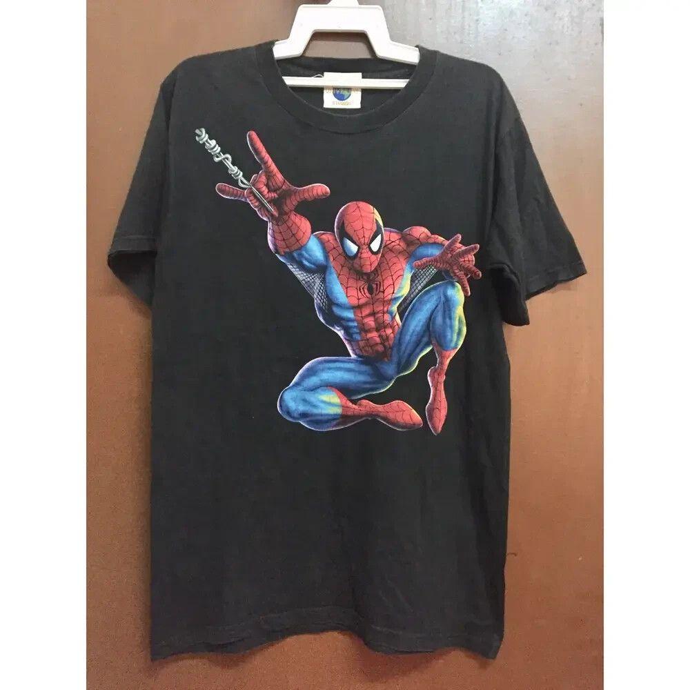 Unisex Shirt Cotton Oversize Large Size Vintage Spiderman Universal Studio Marvel Superhero T Shirt DTF Reprint