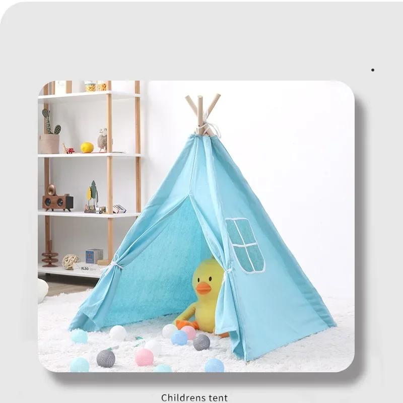 Tragbares Kinderzelt Baumwollleinwand Indianisches Spielzelt Indoor Outdoor Spielhaus Mädchen Schloss Spielzimmer Kinderspielzeug Geschenk Zubehör