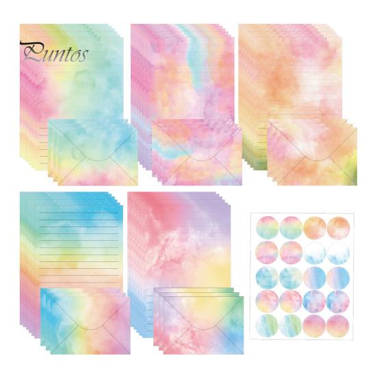 Decorative Writing Paper for Letters Watercolor Letterhead Set, Envelopes Letter And Stickers Handwritten Blessing Note Cards Kit, Correspondence