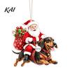 Unique Holiday Gifts for Dachshund Owners Christmas Ornaments, 2D Flat Dog Themed Acrylic Xmas Ornaments Tree Hanging Decoration Car Rearview Mirror,