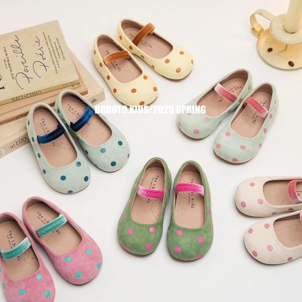 New Spring Autumn Girls' Ballet Flats – Round-Toe Dopamine Polka-Dot Princess Shoes