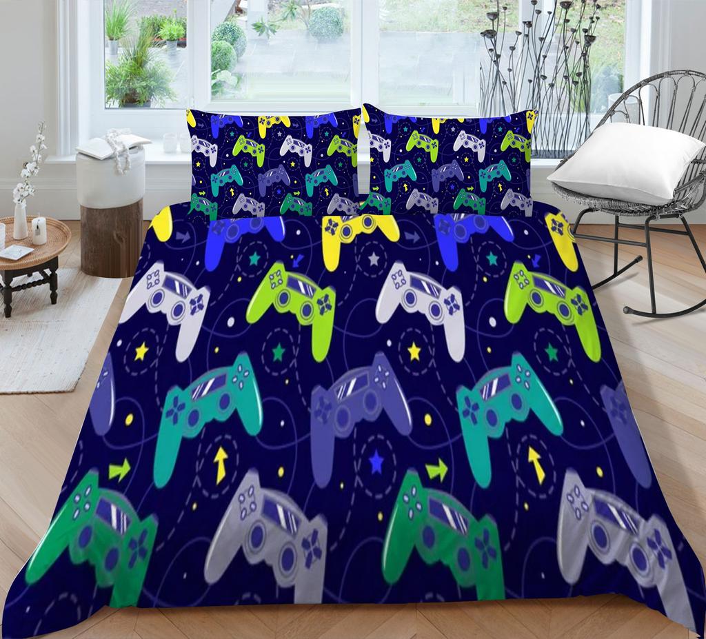 3D Game Controller Bedding Set Player Down Duvet Cover 2/3 Pieces Boy Bedding Set AU140 * 210 Full Size Soft Bedroom Decoration