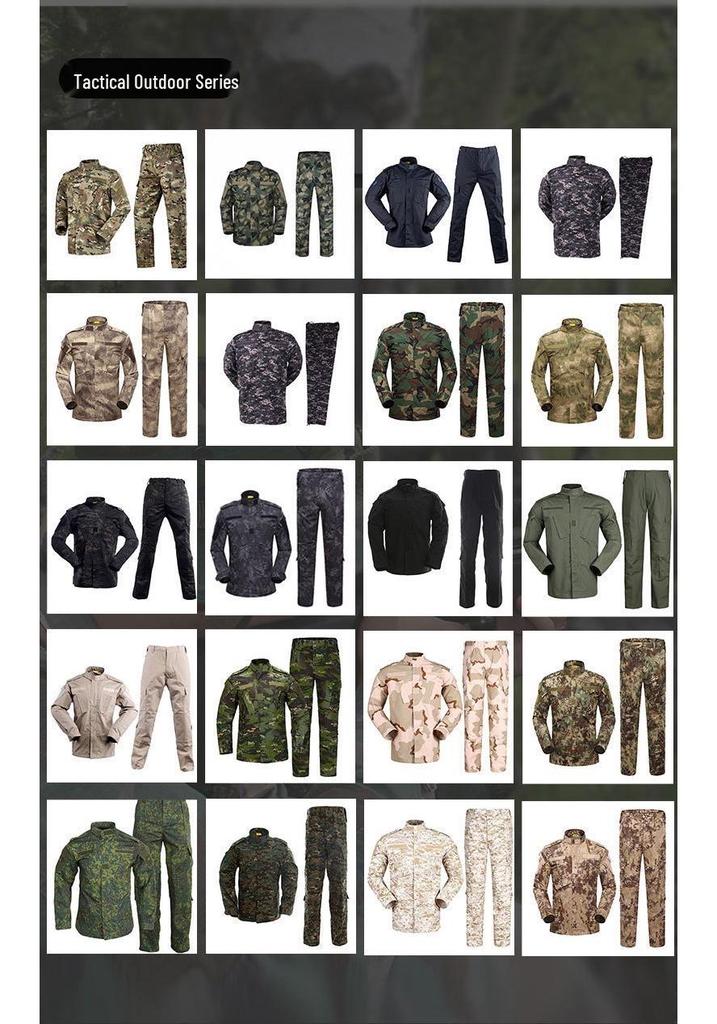 Men's Wear-Resistant Black Camouflage Tactical Suit for Spring/Autumn