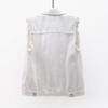 Women's Short Slim Sleeveless Denim Vest - Solid Color Waistcoat Cardigan