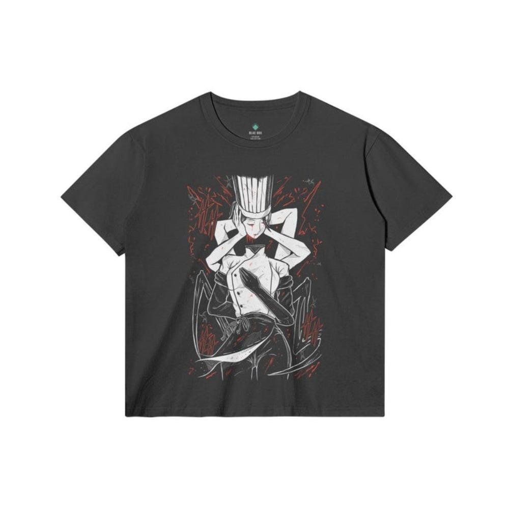 Chainsaw Man Makima Frame Eyes Classic Scene Anime T-Shirt, Unisex Manga Fan Streetwear Tee, 100% Cotton Casual Short Sleeve Top