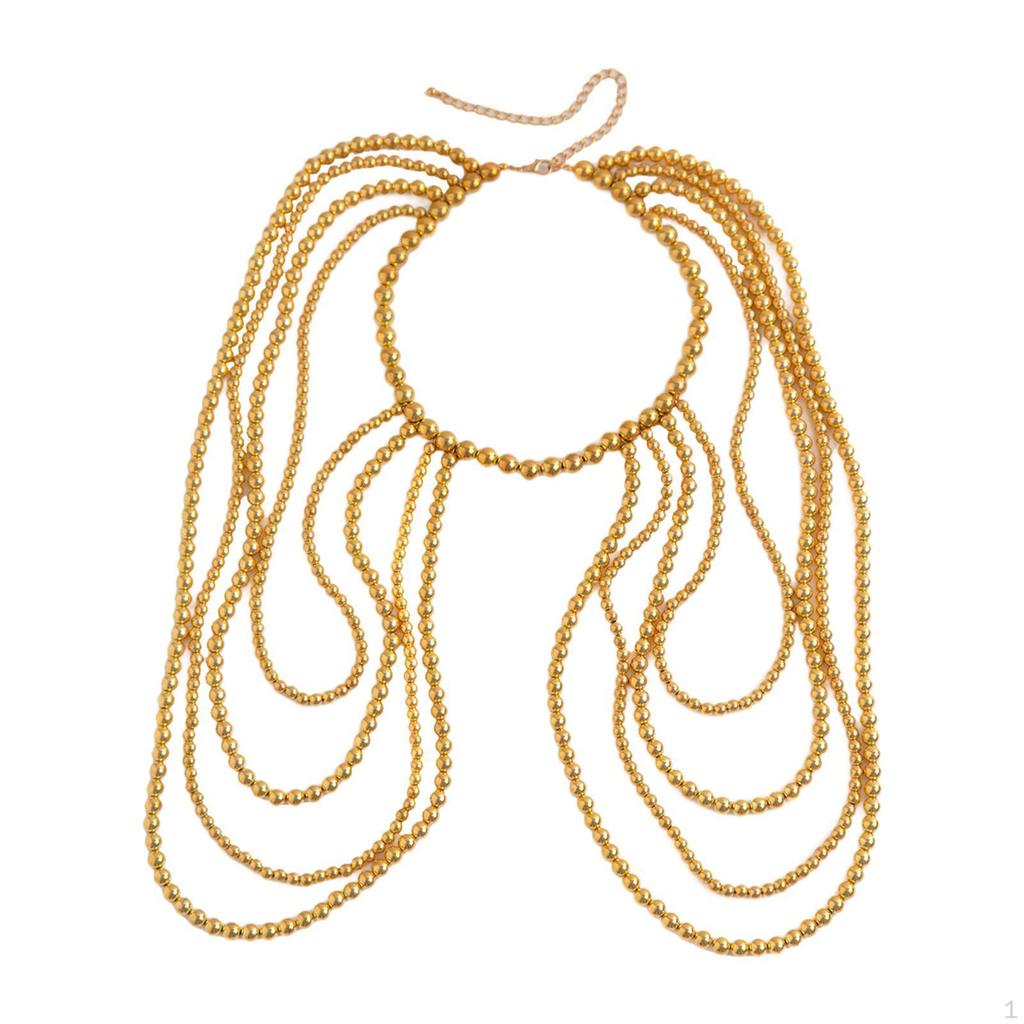 Corrente para o Corpo para Ombros, Joia com Design em Camadas de Contas