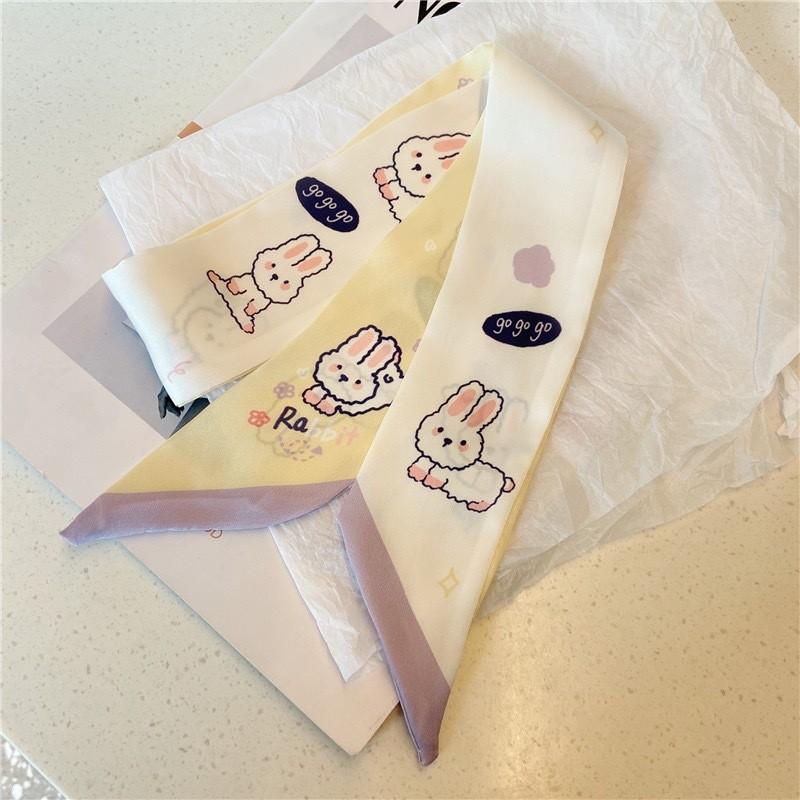 Qiandongge Seidenschal Stirnband Retro Weiblichkeit Gebundener Pferdeschwanz Schleife Band Stirnband Streamer Stirnband Mori Serie