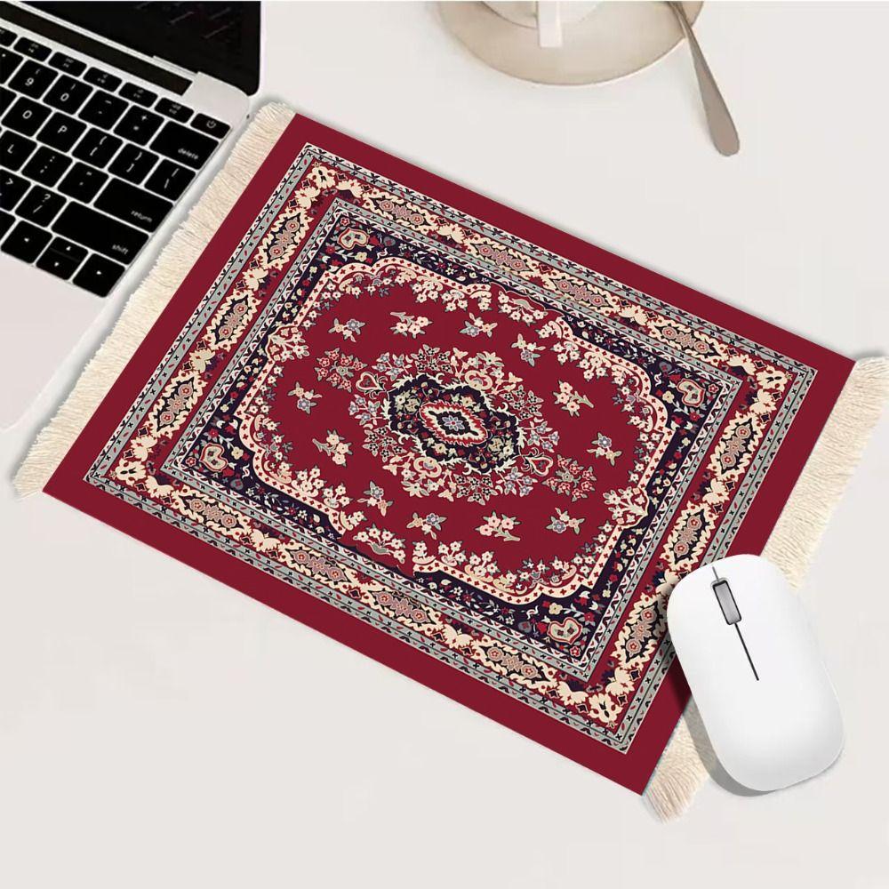Exquisites Druck Mauspad Persisch Computertischmatte Retro Quaste Mauspad Büro