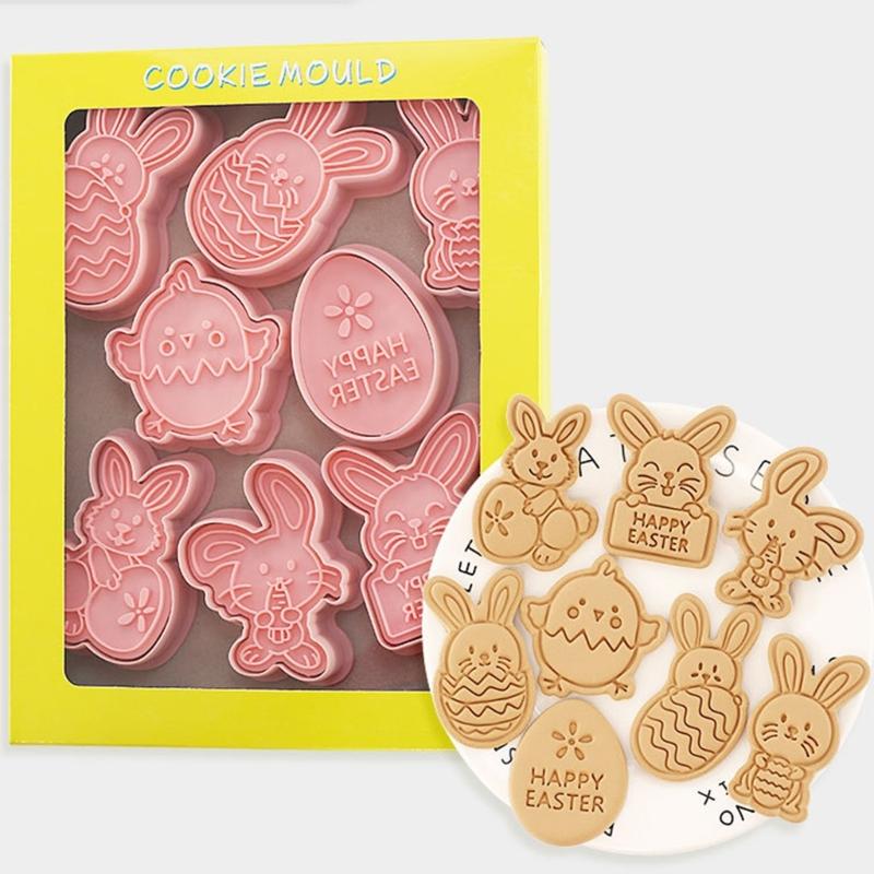 16Pcs/set Rabbit Easter Egg Cookie Molds Household Diy Baking Tools Pastry Pressing Fondant Kitchen Cookie Mold