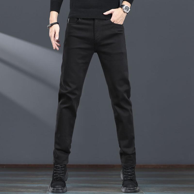 

Jeleino Мужские джинсы из черного денима прямого кроя на сезон осень-зима 2025 29