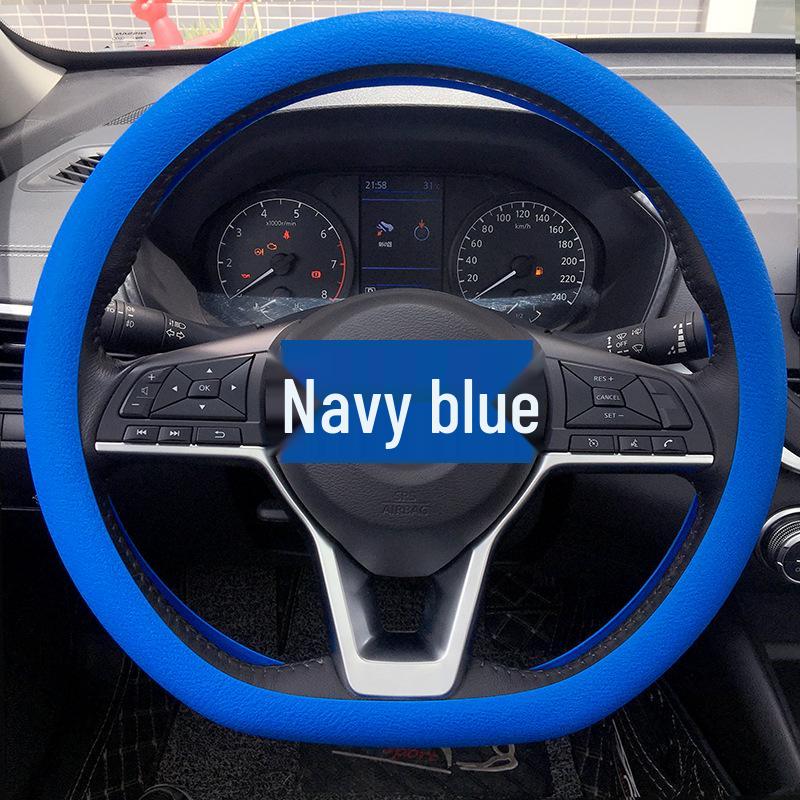 Universal Silicone Steering Wheel Cover - Fashionable, Sweat-Absorbent, Non-Slip, Thin & Soft, Fits All Seasons