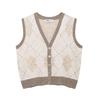 2024 Autumn Women's Retro Diamond Pattern Knit Vest