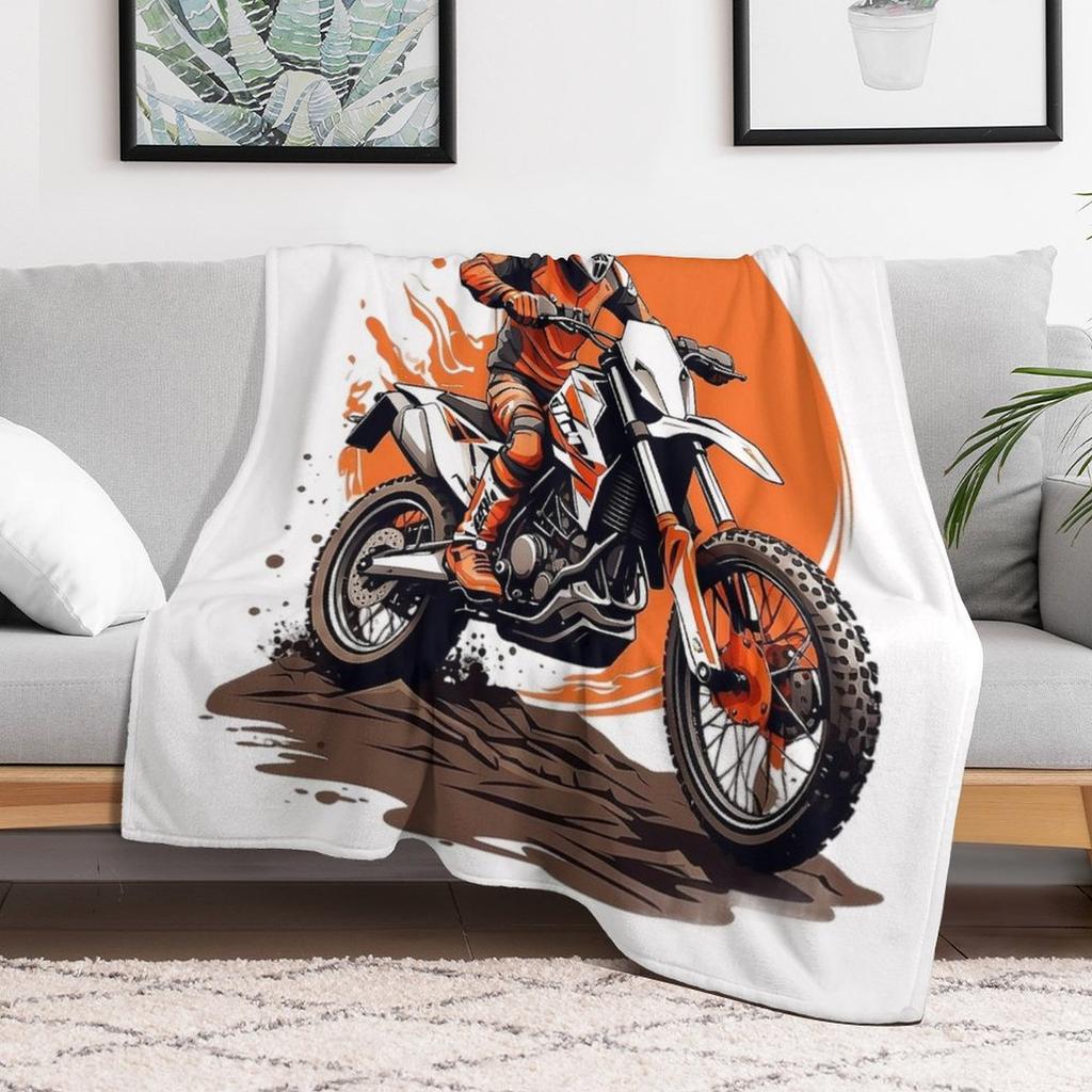 motocross Throw Blanket Anti Shedding Soft Fuzzy Blanket for Home