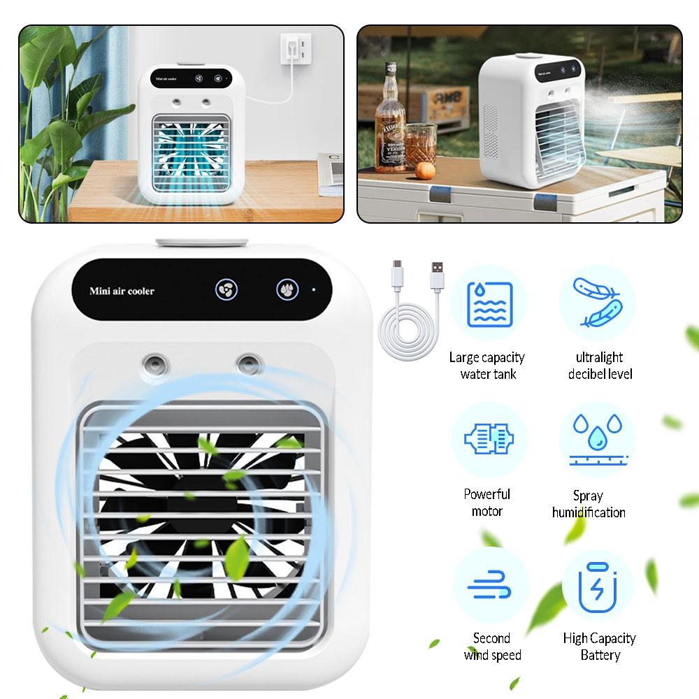 Misting Mini Fan Portable Air Cooler Humidifier Quite Water Spray Fan Air-conditioning with 500mL Water Tank for Bedroom Camping