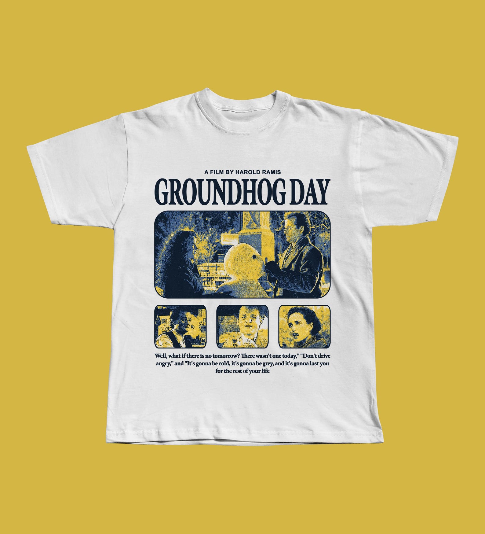 Groundhog Day T-Shirt, Bill Murray 1993 Comedy, Romantic Time Loop, Harold Ramis Classic 3XL