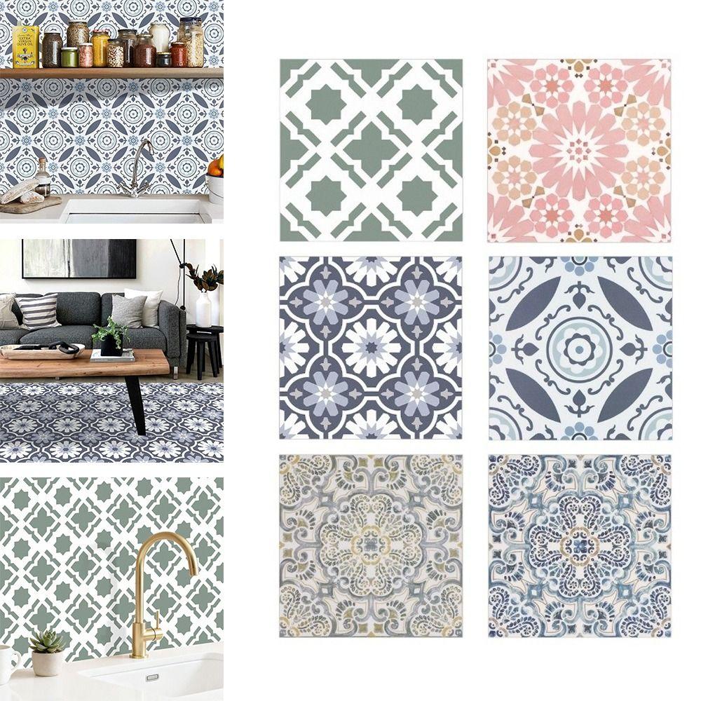 6pcs Waterproof Self Adhesive Floor Tile 30x30cm Peel & Stick Vinyl Stickers Bathroom Kitchen