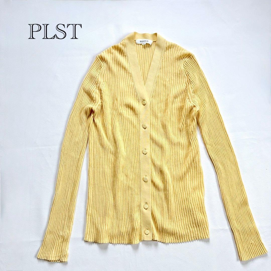 [Plaste] Rib knit cardigan M V neck stretch spring