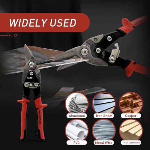HOUSERAN All-Purpose Scissors, Sheet Metal Scissors, CR-MO Metal Scissors, Heavy-Duty Metal Scissors, Metal Cutting, Bulky Waste Dismantling, Multipur