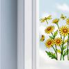 Forårsblomster Vinduesklistermærke, Gule Vilde Blomster Sommerfugle Guldsmede Vinduesklistermærke, Anti-Kollision Genanvendelig Statisk Glas Klistermærke til Hjemmekontor