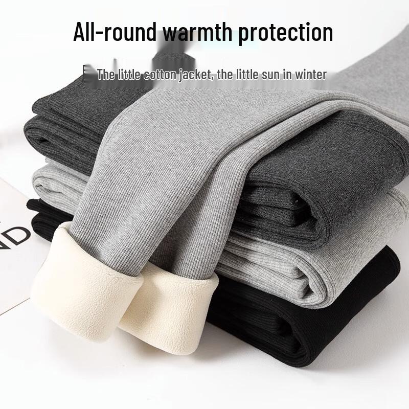 LANGSHA Women's Lambswool Striped High-Waist Thermal Leggings